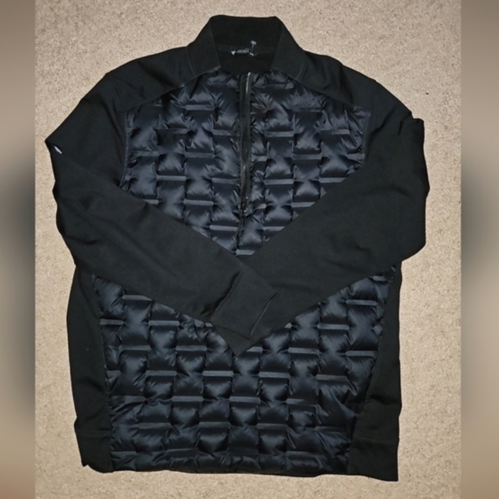 Levelwear Black Ultralite Down Jacket. Quarter Zip Midlayer XL Zip Pull Over